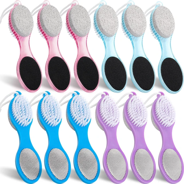 Main image of 12 Pack 4 in 1 Foot Brush Pumice Stone Brush for Feet Scrubber Dead Skin Remover Bulk for Shower Pedicure File Exfoliator Dead Skin Remover for Care(Colorful)