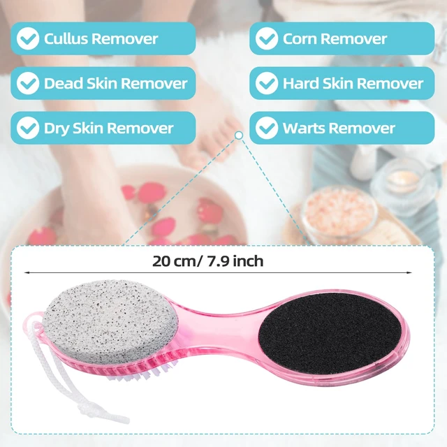 Alt view image 2 of 7 - 12 Pack 4 in 1 Foot Brush Pumice Stone Brush for Feet Scrubber Dead Skin Remover Bulk for Shower Pedicure File Exfoliator Dead Skin Remover for Care(Colorful)