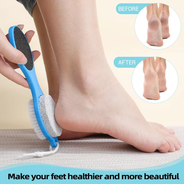 Alt view image 4 of 7 - 12 Pack 4 in 1 Foot Brush Pumice Stone Brush for Feet Scrubber Dead Skin Remover Bulk for Shower Pedicure File Exfoliator Dead Skin Remover for Care(Colorful)