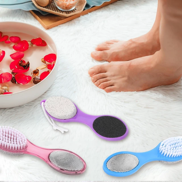 Alt view image 5 of 7 - 12 Pack 4 in 1 Foot Brush Pumice Stone Brush for Feet Scrubber Dead Skin Remover Bulk for Shower Pedicure File Exfoliator Dead Skin Remover for Care(Colorful)