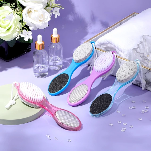 Alt view image 6 of 7 - 12 Pack 4 in 1 Foot Brush Pumice Stone Brush for Feet Scrubber Dead Skin Remover Bulk for Shower Pedicure File Exfoliator Dead Skin Remover for Care(Colorful)