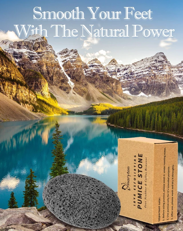Alt view image 2 of 7 - Natural Pumice Stone for Feet - Lava Foot Exfoliator Scrubber Pedicure Tools, Dead Skin Corn Callus Remover for Feet and Hands, 1 Count