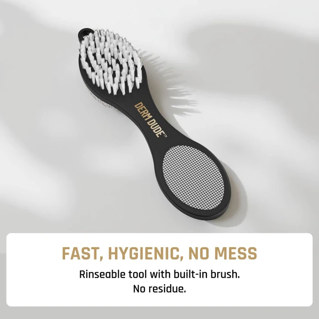 Alt view image 7 of 7 - 4-in-1 Foot Scrubber & Heel Repair Tool | Foot File Callus Remover for Feet | Pedicure Tool with Metal File, Pumice Stone, Emery Board & Cleaning Brush to Soften & Smooth Rough, Dry Feet