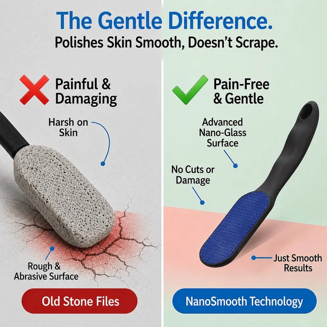 Alt view image 6 of 6 - Foot File Callus Remover, Double-Sided Foot Scrubber for Cracked Heels & Dead Skin, Professional Pedicure Tool for Wet/Dry Use, Ergonomic Handle, Hygienic & Long Lasting
