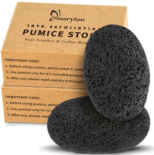 Main image of Natural Pumice Stone for Feet - Lava Foot Exfoliator Scrubber Pedicure Tools, Dead Skin Corn Callus Remover for Feet and Hands, 2 Count