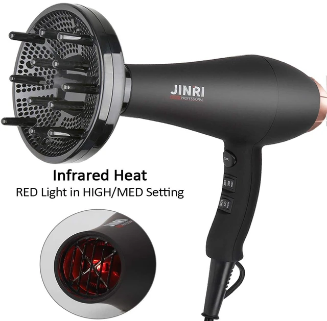 Alt view image 4 of 7 - Hair Dryer 1875W, Negative Ionic Fast Dry Low Noise Blow Dryer | Professional Salon Hair Dryers with Diffuser, Concentrator, Styling Pik, 2 Speed and 3 Heat Settings for Home Salon