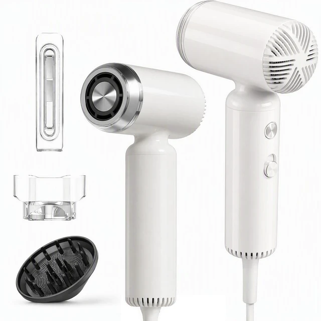 Main image of Hair Dryer, Travel Mini High-Speed 200 Million Negative Ions Blow Dryer with Diffuser, 110,000RPM Brushless Motor for Fast Drying, Lightweight Portable Hairdryer for Women, No Heat Damage