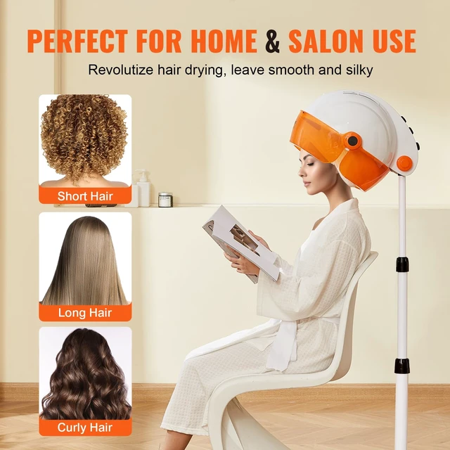 Alt view image 6 of 7 - 1875W Hooded Bonnet Dryer with Variable Speed, Temperature, Timer, and Wheels for Beauty Salon and Home Spa