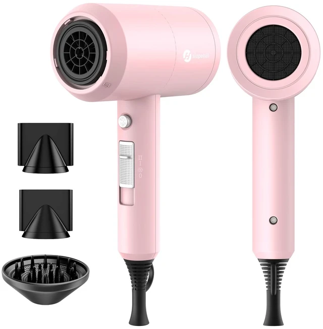 Main image of Professional Ionic Hair Dryer, Powerful 1800W Fast Drying Low Noise Blow Dryer with 2 Concentrator Nozzle 1 Diffuser Attachments for Home Salon Travel (Pink)