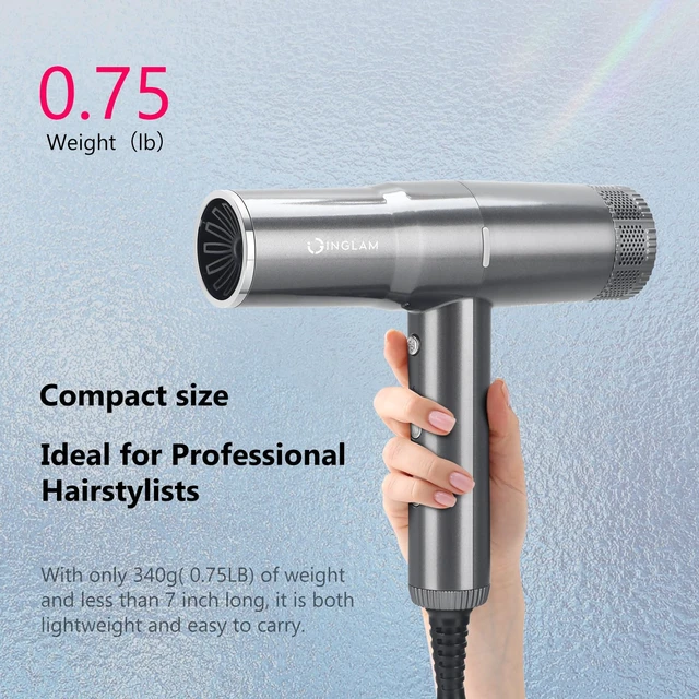 Alt view image 5 of 7 - Hair Dryer with Diffuser,1875W Professional Ionic Blow Dryer, 110, 000 RPM High-Speed Brushless Motor, Auto-Clean, 3 Heat Settings & 3 Speed & Cool Shot Button Settings for Easy Home/Travel