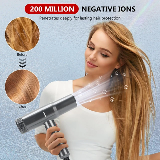 Alt view image 4 of 7 - Hair Dryer with Diffuser,1875W Professional Ionic Blow Dryer, 110, 000 RPM High-Speed Brushless Motor, Auto-Clean, 3 Heat Settings & 3 Speed & Cool Shot Button Settings for Easy Home/Travel