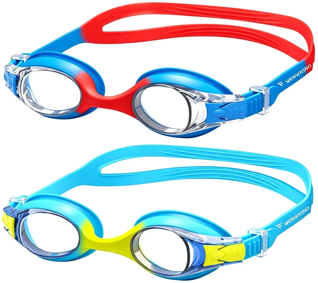 Main image of kids swimming goggles 2pack waterproof anti-fog UV-protective high-definition kids swim goggles