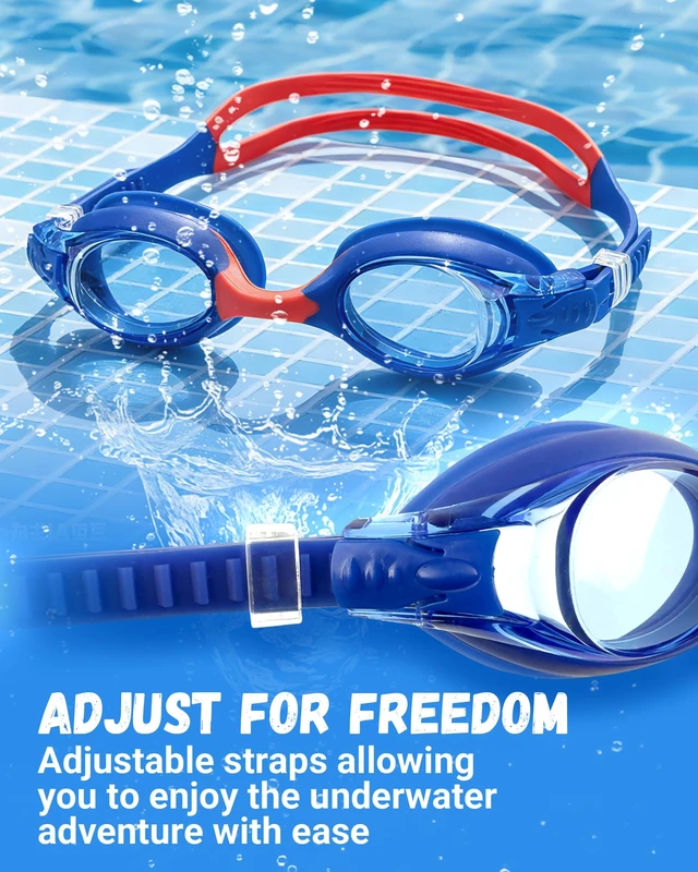 Alt view image 5 of 7 - kids swimming goggles 2pack waterproof anti-fog UV-protective high-definition kids swim goggles