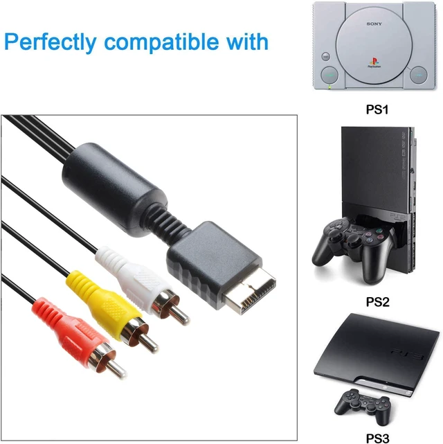 Alt view image 6 of 6 - Audio Video RCA Cable - Game Console Composite Accessories Connection AV Cable for PS1 PS2 PS3, 6FT