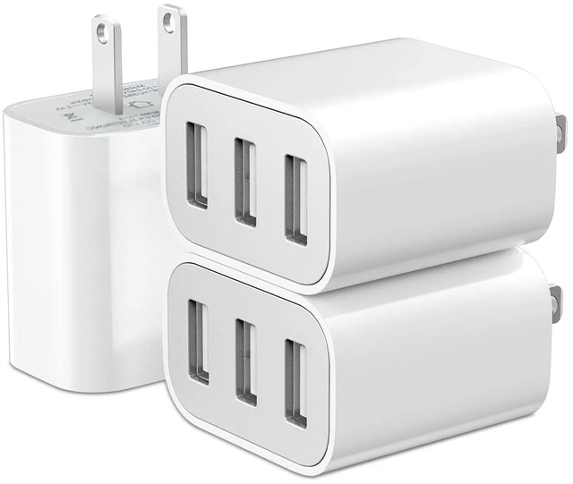 Main image of 3-Port USB Wall Charger,Compatible with iPhone 14/13/12/11 Pro Max | Mini,SE,XR,XS MAX,XS, X,8 Plus, iPad Pro, Air, Mini,Samsung Galaxy S5 S6 S7 Edge,LG,Android and More