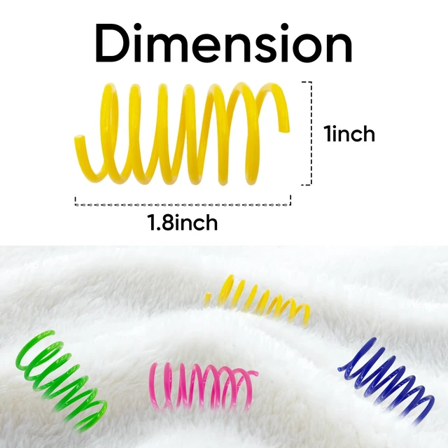Alt view image 2 of 7 - Cat Toys for Indoor Cats, 30 Pack Interactive Cat Spring Toys | Colorful Durable Plastic Coils, Bounce & Roll for Hunting, Chasing and Biting, Bulk Toys for Bored Adult Cats Self Play