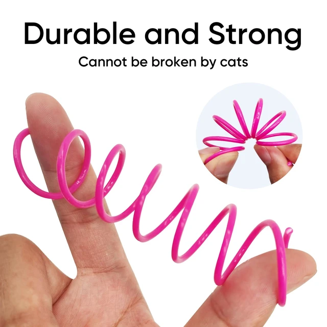 Alt view image 4 of 7 - Cat Toys for Indoor Cats, 30 Pack Interactive Cat Spring Toys | Colorful Durable Plastic Coils, Bounce & Roll for Hunting, Chasing and Biting, Bulk Toys for Bored Adult Cats Self Play