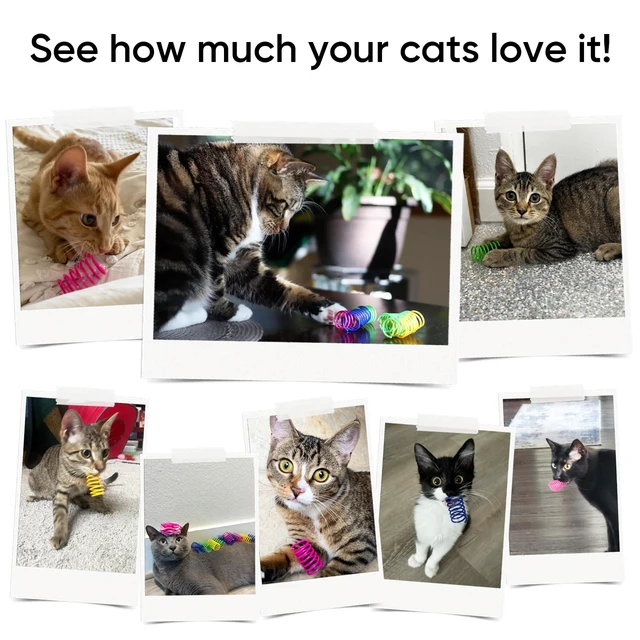 Alt view image 5 of 7 - Cat Toys for Indoor Cats, 30 Pack Interactive Cat Spring Toys | Colorful Durable Plastic Coils, Bounce & Roll for Hunting, Chasing and Biting, Bulk Toys for Bored Adult Cats Self Play