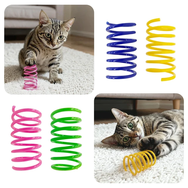 Alt view image 6 of 7 - Cat Toys for Indoor Cats, 30 Pack Interactive Cat Spring Toys | Colorful Durable Plastic Coils, Bounce & Roll for Hunting, Chasing and Biting, Bulk Toys for Bored Adult Cats Self Play