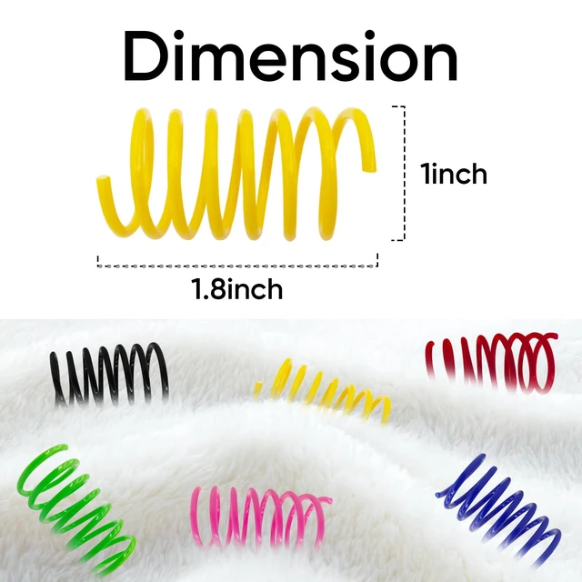Alt view image 2 of 7 - Cat Toys for Indoor Cats, 12 Pack Interactive Cat Spring Toys, 6Colors | Colorful Durable Plastic Coils, Bounce & Roll for Hunting, Chasing and Biting, Bulk Toys for Bored Adult Cats Self Play
