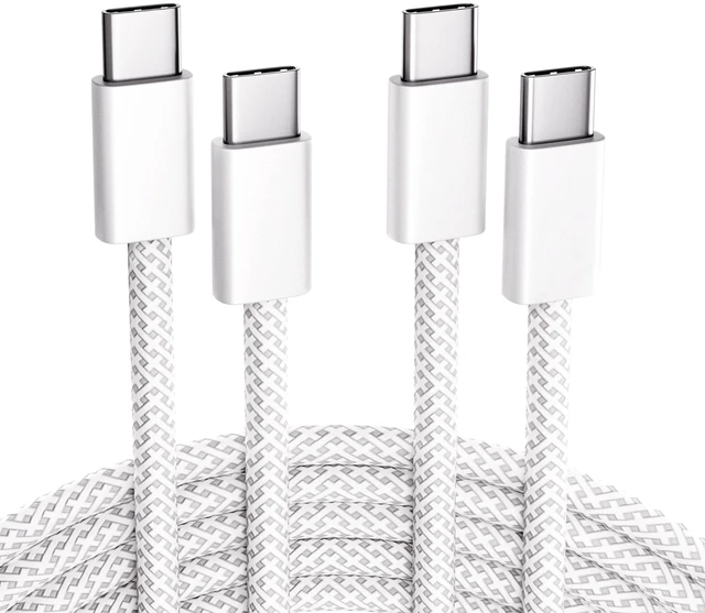 Main image of USB-C to USB-C Cable 2-Pack, 60W Fast Charging, Premium Nylon Braided, USB-C Power Delivery, Data Sync for iPhone 15/16/17, Android, Samsung, iPad, MacBook (2pack-3ft)