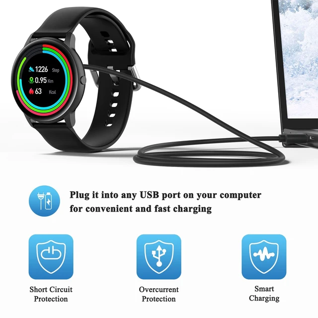 Alt view image 5 of 7 - Gloryfit Smart Watch Charger, 4mm Magnetic USB Charging Cable for Gloryfit T80 T70 T60 T50 P99 P98 Smart Watches
