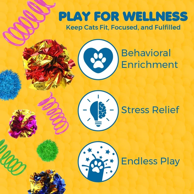 Alt view image 2 of 7 - Cat Toy Variety Pack, Feline Entertainment for Indoor Kitten, Lightweight, Colorful, Pet Interactive Chase Toys, Activity Tool, Cats Supplies & Accessories, 30 Pcs per Pack