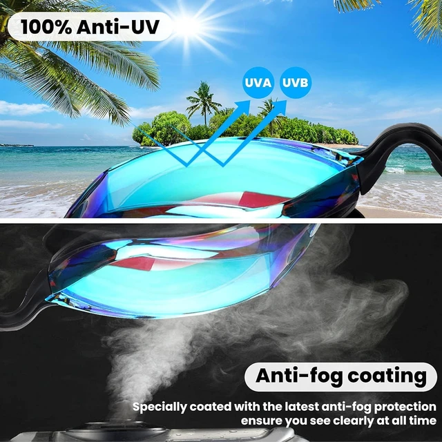 Alt view image 7 of 7 - Swimming Goggles, Anti-Fog & UV Protection Swimming Goggles No Leaking for Adult Men Women Youth, Leak-Proof Silicone Comfort Fit, Clear Vision
