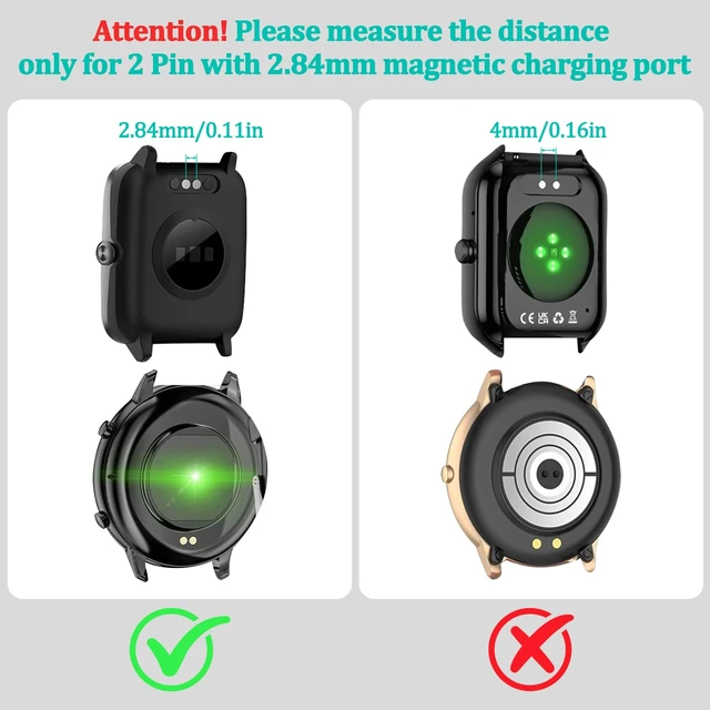 Alt view image 4 of 7 - 2 Pack for BIGGERFIVE Brave 2 Smartwatch Charger, Magnetic USB Charging Cable Cord for BIGGERFIVE BW02&BW01