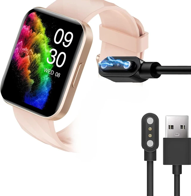 Main image of Compatible with RUIMEN Smart Watch Charger, Magnetic USB Charging Cable Replacement Charger Cable Compatible with RUIMEN D1 1.85" Smart Watch (Black)