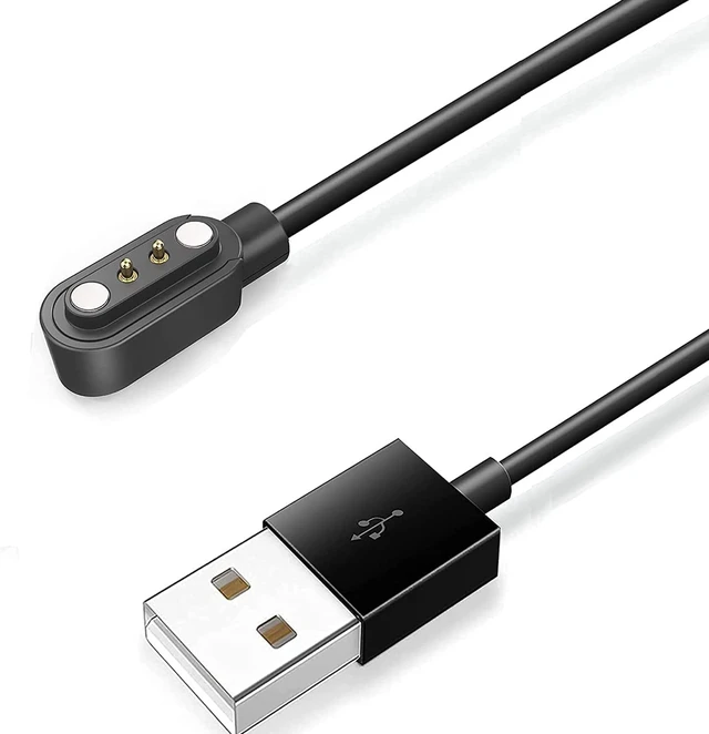 Alt view image 2 of 7 - Compatible with RUIMEN Smart Watch Charger, Magnetic USB Charging Cable Replacement Charger Cable Compatible with RUIMEN D1 1.85" Smart Watch (Black)