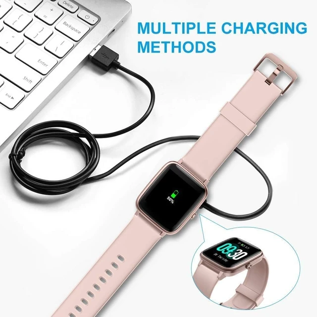 Alt view image 5 of 7 - Compatible with RUIMEN Smart Watch Charger, Magnetic USB Charging Cable Replacement Charger Cable Compatible with RUIMEN D1 1.85" Smart Watch (Black)