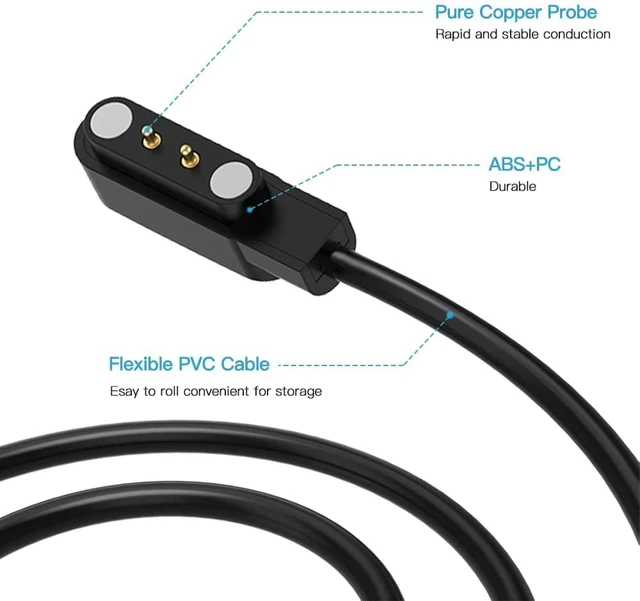 Alt view image 4 of 7 - Charger Compatible for SENBONO/Mikego/KEEPONFIT/VRPEFIT/KALINCO/Konitee/WMH/BOOOMIC IDW25 Smart Watch Replacement Magnetic USB Charging Cable Cord
