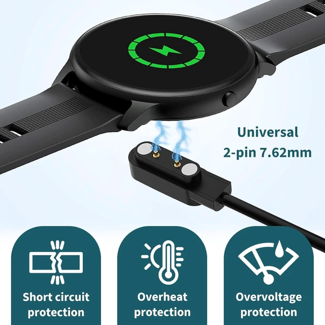 Alt view image 5 of 6 - 2 Pack Smart Watch Magnetic Charger Cable, 2 Pin 7.62mm USB Replacement Charging Cord Compatible with Smartwatch Fitness Tracker Smart Glasses Bone Conduction Headphones Wearable Devices