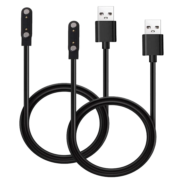 Alt view image 2 of 7 - AK90 Smart Watch Charger, 2-Pack Compatible for BANLVS AK90 Military Smartwatches Charger Magnetic Charging Cable