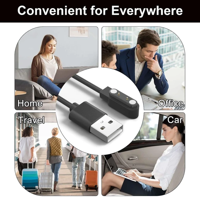 Alt view image 7 of 7 - Compatible for Jacoosa TG38, QONBINK TG38, GanopterygonTG38 Smart Watch Charger 2-Pack Magnetic Charging Cable USB Charging Cord