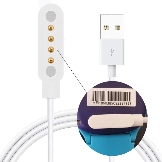 Alt view image 3 of 4 - Kids Smart Watch Charger Magnetic SmartWatch Accessories Charger Cable 4 Pin Cord spacing 7.62 mm for Children SmartWatches Fitness Tracker 2G 4G smartwatches Universal