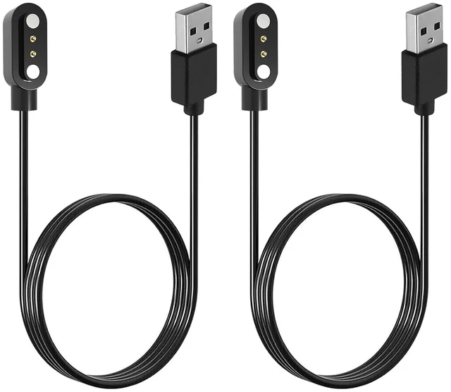 Main image of 2-Pack Magnetic Smartwatch Charger for BIGGERFIVE Brave 2 BW01 BW02, Replacement USB Power Cord for Kids Fitness Tracker, 2-Pin Magnetic Suction Charging Cable Accessory, 2ft/60cm (NOT for Vigor 2L)