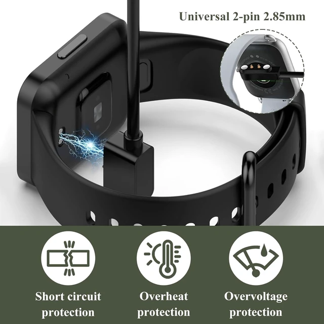 Alt view image 6 of 6 - 2-Pack Magnetic Smartwatch Charger for BIGGERFIVE Brave 2 BW01 BW02, Replacement USB Power Cord for Kids Fitness Tracker, 2-Pin Magnetic Suction Charging Cable Accessory, 2ft/60cm (NOT for Vigor 2L)