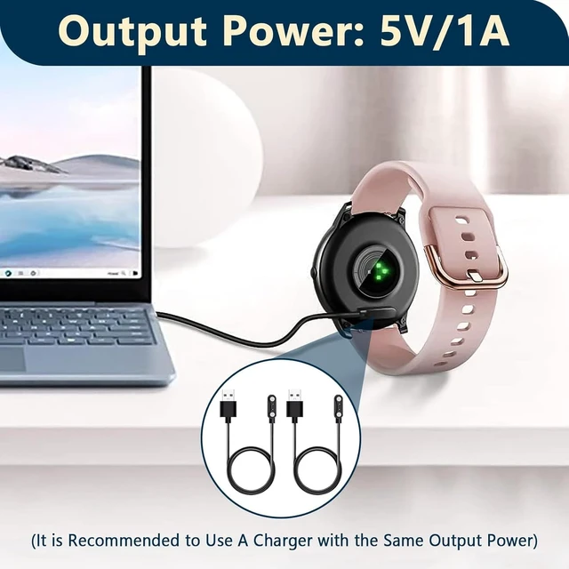 Alt view image 5 of 6 - 2-Pack Smart Watch Charger for GloryFit T80 T70 T60 T50 P99 P98 - 2 Pin Spacing Magnetic USB Charging Cable - Replacement Power Cord for P45 P32 P36 & More - Smartwatch Charging Cable Accessories, 2FT