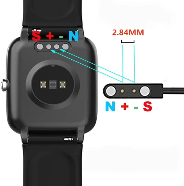 Alt view image 2 of 6 - Universal Magnetic Smartwatch Charger Cable, 2 Pin 2.84mm Pin Spacing Replacement Charging Cord Compatible with Most Fitness Trackers & Wearable Devices, Portable USB Charging Dock Cable