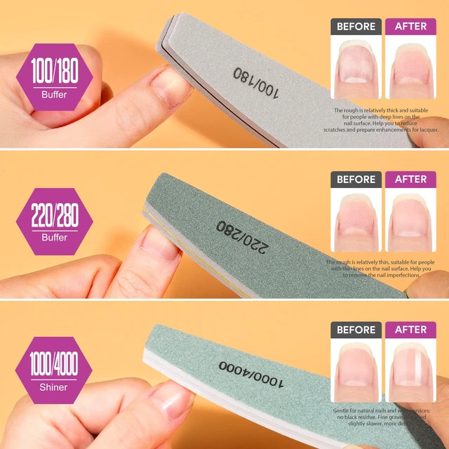 Alt view image 5 of 7 - Nail File Buffer, Nail Files, Nail Buffer Set to File, Shape,Smooth, Buffer and Shine Nails, Half-Moon