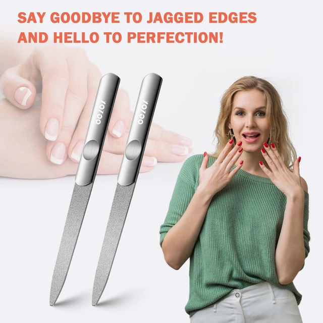Alt view image 2 of 7 - Metal Nail File Durable, Double-Sided Precision Fingernail Files for Women, Stainless Steel Finger Nail Buffer for Smooth, Shiny, Salon-Worthy Nails