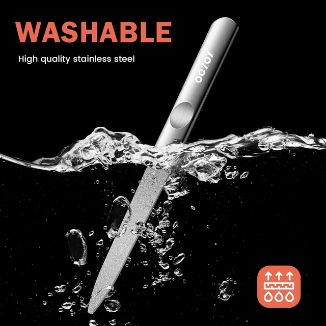Alt view image 4 of 7 - Metal Nail File Durable, Double-Sided Precision Fingernail Files for Women, Stainless Steel Finger Nail Buffer for Smooth, Shiny, Salon-Worthy Nails