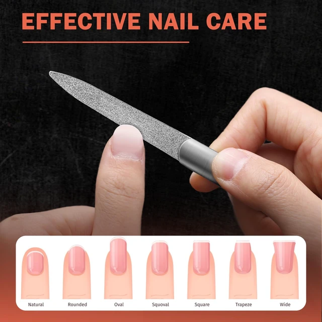 Alt view image 6 of 7 - Metal Nail File Durable, Double-Sided Precision Fingernail Files for Women, Stainless Steel Finger Nail Buffer for Smooth, Shiny, Salon-Worthy Nails