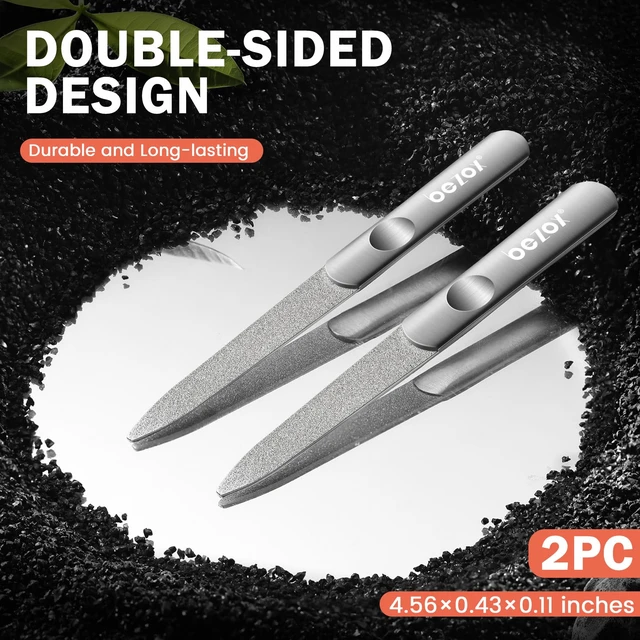 Alt view image 7 of 7 - Metal Nail File Durable, Double-Sided Precision Fingernail Files for Women, Stainless Steel Finger Nail Buffer for Smooth, Shiny, Salon-Worthy Nails