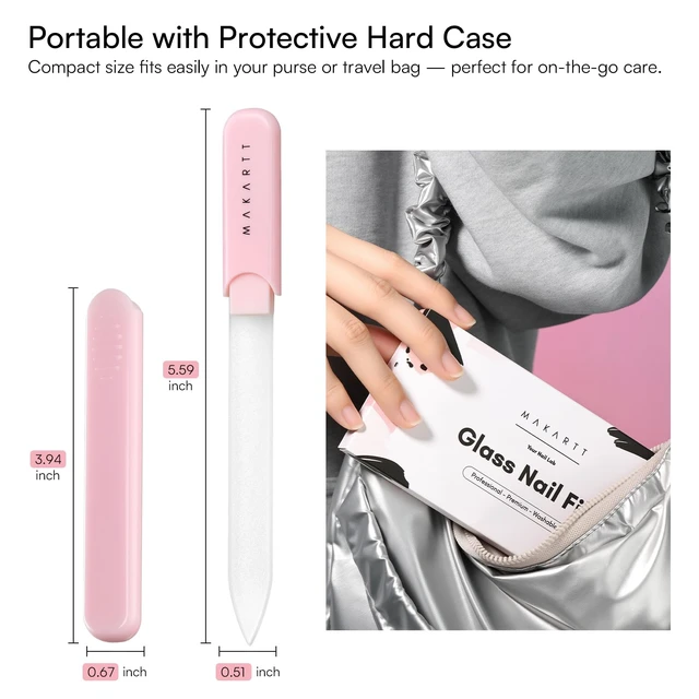 Alt view image 5 of 7 - Glass Nail File for Natural Nails: Reusable Nail Care Tool, 3pcs | Fast Shaping & Gentle Smoothing, Double-Sided Sandblasted Surface, Washable, Portable Lightweight Manicure Gift with Case