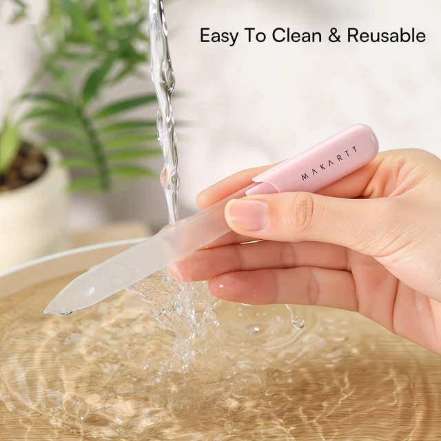 Alt view image 6 of 7 - Glass Nail File for Natural Nails: Reusable Nail Care Tool, 3pcs | Fast Shaping & Gentle Smoothing, Double-Sided Sandblasted Surface, Washable, Portable Lightweight Manicure Gift with Case