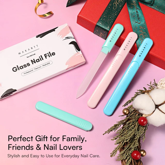 Alt view image 7 of 7 - Glass Nail File for Natural Nails: Reusable Nail Care Tool, 3pcs | Fast Shaping & Gentle Smoothing, Double-Sided Sandblasted Surface, Washable, Portable Lightweight Manicure Gift with Case