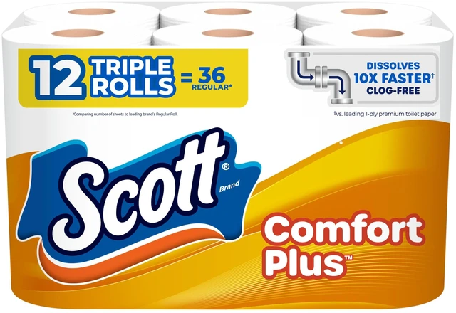 Main image of ComfortPlus Toilet Paper, 12 Triple Rolls, 231 Sheets per Roll